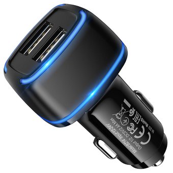  АЗУ Borofone BZ14 Max ambient light 5V/2,4A 2USB, black 