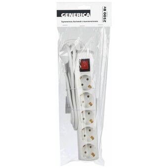  Удлинитель IEK У05В Generica (WYP10-10-05-05-ZK-G) 5 мест 2P PE/5м 