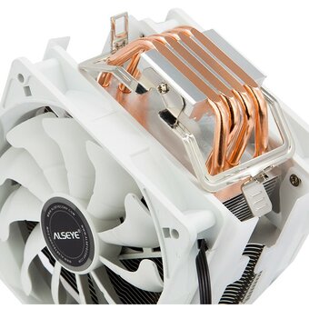  Кулер Alseye S120D-W Universal, TDP 135W, 2x120Fan, 4 heat pipe, White, PWM, RTL 
