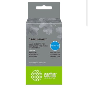  Картридж Cactus (CS-M21-750427) ленточный черный для BRADY BMP21-PLUS, BMP21-LAB 