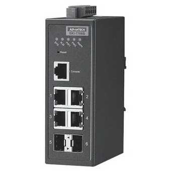  Коммутатор Advantech (EKI-7706G-2F-AE) 4GE+2SFP Gigabit Managed Redundant Industrial Switch 