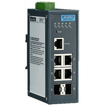  Коммутатор Advantech (EKI-7706G-2F-AE) 4GE+2SFP Gigabit Managed Redundant Industrial Switch 