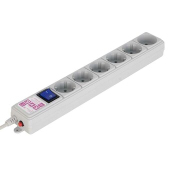  Сетевой фильтр Power Cube (SPG6-16-1,9М) 1,9 метра, 6 розеток, серый 