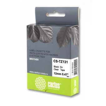  Картридж Cactus TZe-131 (CS-TZ131) черный ленточный для Brother 1010/1280/1830VP/7600VP 