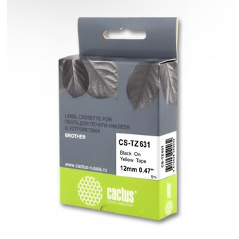  Картридж Cactus TZe-631 (CS-TZ631) черный ленточный для Brother 1010/1260VP/1830VP/9700PC 