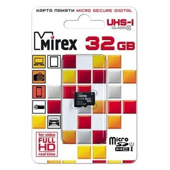  Карта памяти Mirex microSD 32GB Class 10 UHS-I (13612-MCSUHS32) 
