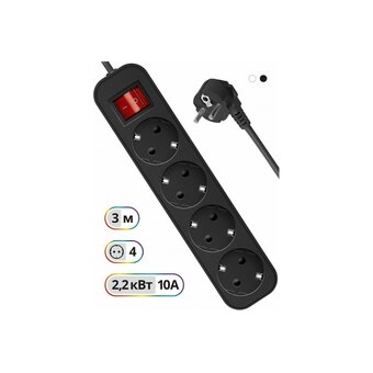  Удлинитель Defender G430 (99338) 3.0 м, 4 розетки 