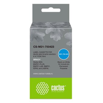  Картридж Cactus (CS-M21-750423) ленточный черный для Brady BMP21-PLUS, BMP21-LAB 