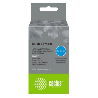  Картридж Cactus (CS-M21-375499) ленточный черный для Brady BMP21-PLUS, BMP21-LAB 