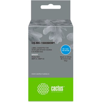  Картридж Cactus (CS-MC-1500595WT) ленточный черный для Brady BMP-41/BMP-51/BMP-53-PC-Linked 