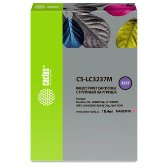  Картридж Cactus CS-LC3237M пурпурный струйный (18.4мл) для Brother HL-J6000DW/J6100DW 