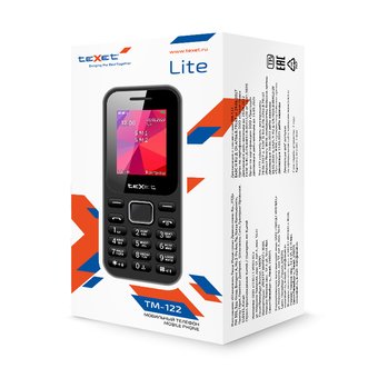  Мобильный телефон Texet TM-122 черный 