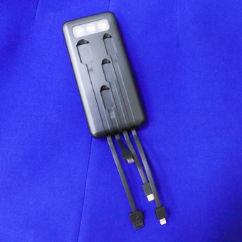  Аккумулятор внешний HOCO J77 Perfect route LED with cable 10000mAh (чёрный) 