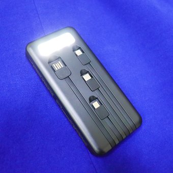  Аккумулятор внешний HOCO J77 Perfect route LED with cable 10000mAh (чёрный) 