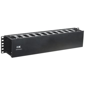  Кабельный органайзер ITK CO05-2PC 19" пластиковый с крышкой 2U глубина 60мм черный 