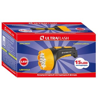  Фонарь Ultraflash LED3815 черный/желтый 