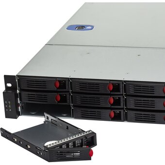 Корпус ExeGate Pro 2U550-HS12 EX281294RUS RM 19", высота 2U, глубина 550, БП 1U-500ADS,12xHotSwap, USB 