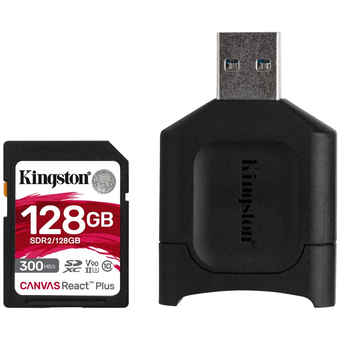  Карта памяти Kingston Canvas React Plus (SDR2/128GB) SDXC 128Gb Class10 w/o adapter 