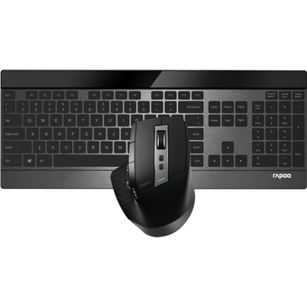  Клавиатура + мышь Rapoo 9900M Black (19354) клав. черный, мышь. черный USB беспроводная Bluetooth/Радио 