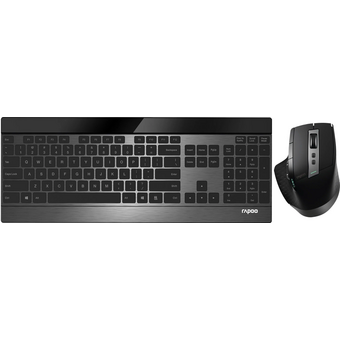  Клавиатура + мышь Rapoo 9900M Black (19354) клав. черный, мышь. черный USB беспроводная Bluetooth/Радио 