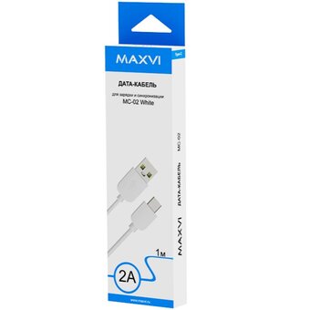 Кабель Maxvi MC-02 white USB-A-Type-C 