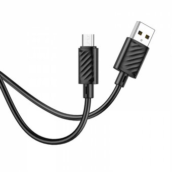  Дата-кабель HOCO X88 Gratified charging data cable for Micro (черный) 