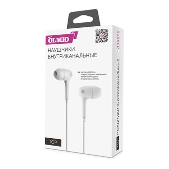  Наушники проводные Olmio Top белые (38872) 