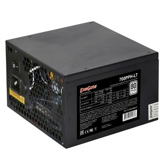  Блок питания Exegate EX282046RUS 650PPH-LT, RTL, 80+, ATX, black, APFC, 12cm, 24p, (4+4)p, 5xSATA, 3xIDE 