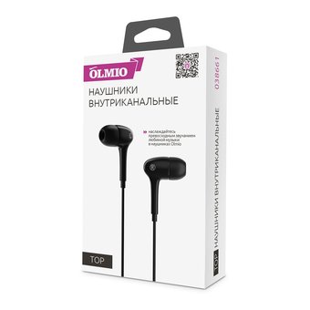  Наушник-гарнитура Olmio Top черные (38661) 