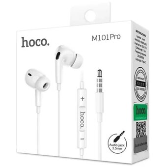  Наушники HOCO M101 Pro Crystal sound wire-controlled earphones with microphone (белый) 