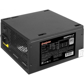  Блок питания Exegate EX282040RUS-OEM 500PPH-LT-OEM, 80+, ATX, black, APFC, 12cm, 24p, (4+4)p, 5xSATA, 3xIDE 