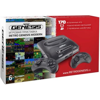  Игровая приставка SEGA Retro Genesis Modern + 170 игр + 2 джойстика 