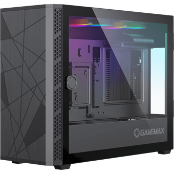  Корпус GameMax Ultra Star (X05) без БП (SFF,Черн.,USB3.0, Зак.стекло, 2*120мм. ARGB +контроллер+ду) 