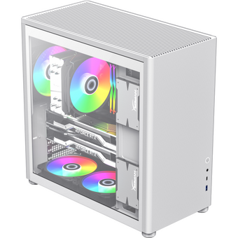  Корпус GameMax Spark Pro Full White ATX case, w/o PSU, w/1xUSB3.0+1xType-C, 1xCombo Audio 