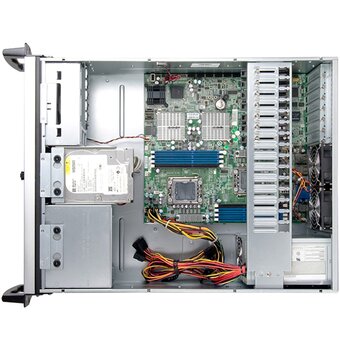  Корпус Chenbro RM41300-F2-U3 (RM41300H11*13719) MB 12"x13", 3x5.25"+2x3.5"+4x Internal 3.5"+Slim ODD, 120mm Fan, USB3.0, wo PS 