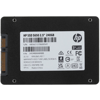  SSD HP S650 (345M8AA#ABB) 240Gb, 2.5", SATA3 