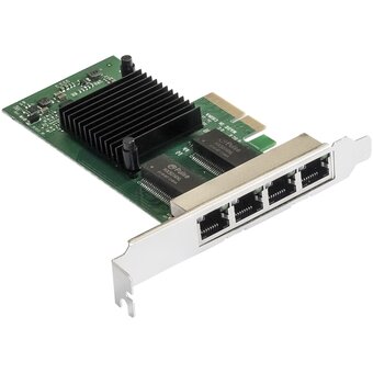  Сетевой адаптер ExeGate EXE-I350-T4V2 (EX292508RUS) PCI-E x4 v2.1/4xRJ45/10/100/1000Mbps/Chipset NHI350AM4 