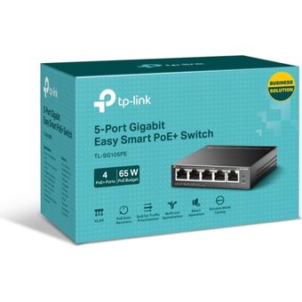  Коммутатор TP-Link Easy Smart TL-SG105PE 5-портовый 