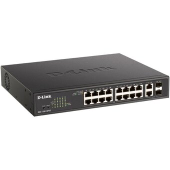  Коммутатор D-Link DGS-1100-18PV2/A3A с 16 портами 10/100/1000Base-T и 2 комбо-портами 1000Base-T/SFP 