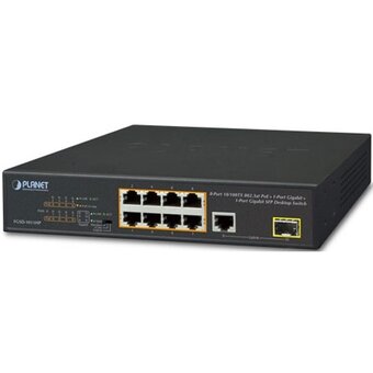  Коммутатор PLANET FGSD-1011HP 8-Port 10/100TX 802.3at + 1-Port 10/100/1000T 