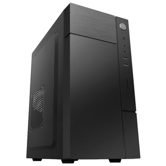  Корпус FOXLINE Forza FZ-017-SX450R mATX case, black, w/PSU 450W 12cm, w/2xUSB2.0, w/pwr cord, w/o Fan 