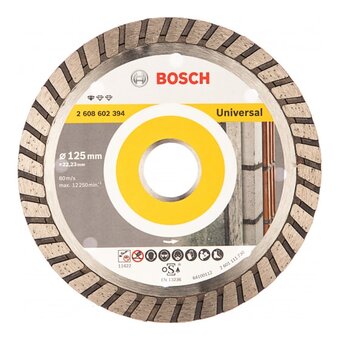  Диск алмазный Bosch 2608602394 по бет./кирп. Standard for Universal Turbo d-125мм d(посад.)-22.23мм 