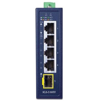  Коммутатор PLANET (IGS-510TF) 4x10/100/1000T + 1x100/1000X SFP Gigabit Ethernet Switch 