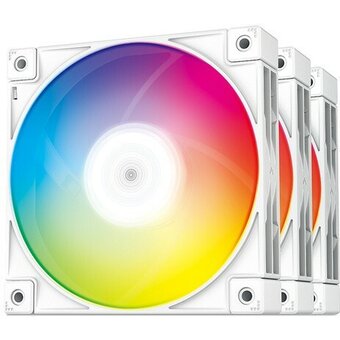  Вентилятор DEEPCOOL FC120 White-3 In 1 120x120x25мм (PWM, Addresable RGB подсветка, 500-1800об/мин, белый) Retail 