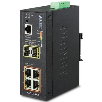  Коммутатор PLANET (IGS-5225-4P2S) 4x1000T 802.3at PoE + 2x100/1000X SFP Full Managed Switch 