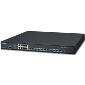  Коммутатор PLANET XGS-6350-12X8TR Layer 3 12-Port 10G SFP+ + 8-Port 10/100/1000T Stackable Managed Switch 
