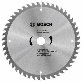  Диск пильный Bosch Eco 2608644378 d190мм по дер. d(посад.)20мм (циркулярные пилы) 