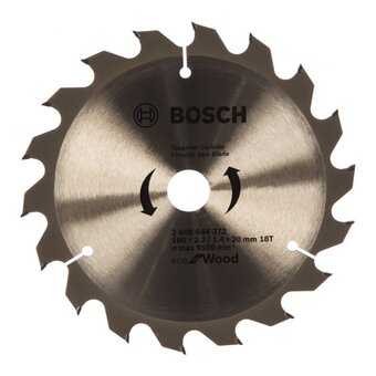  Диск пильный Bosch Eco 2608644372 d160мм по дер. d(посад.)20мм (циркулярные пилы) 