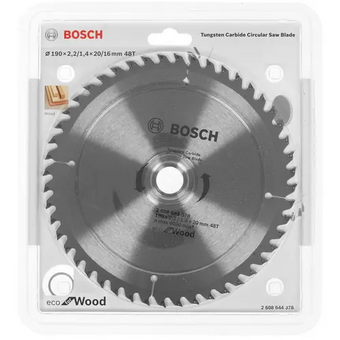  Диск пильный Bosch Eco 2608644378 d190мм по дер. d(посад.)20мм (циркулярные пилы) 