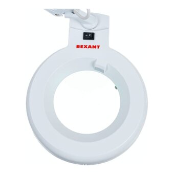  Лупа на струбцине Rexant 31-0001 круглая настольная 3Х с подсветкой, белая 